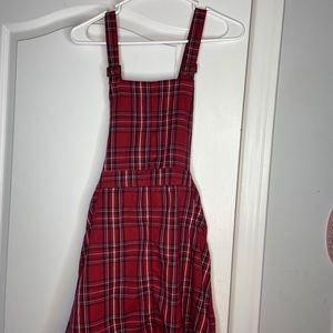 Red and green paid dress